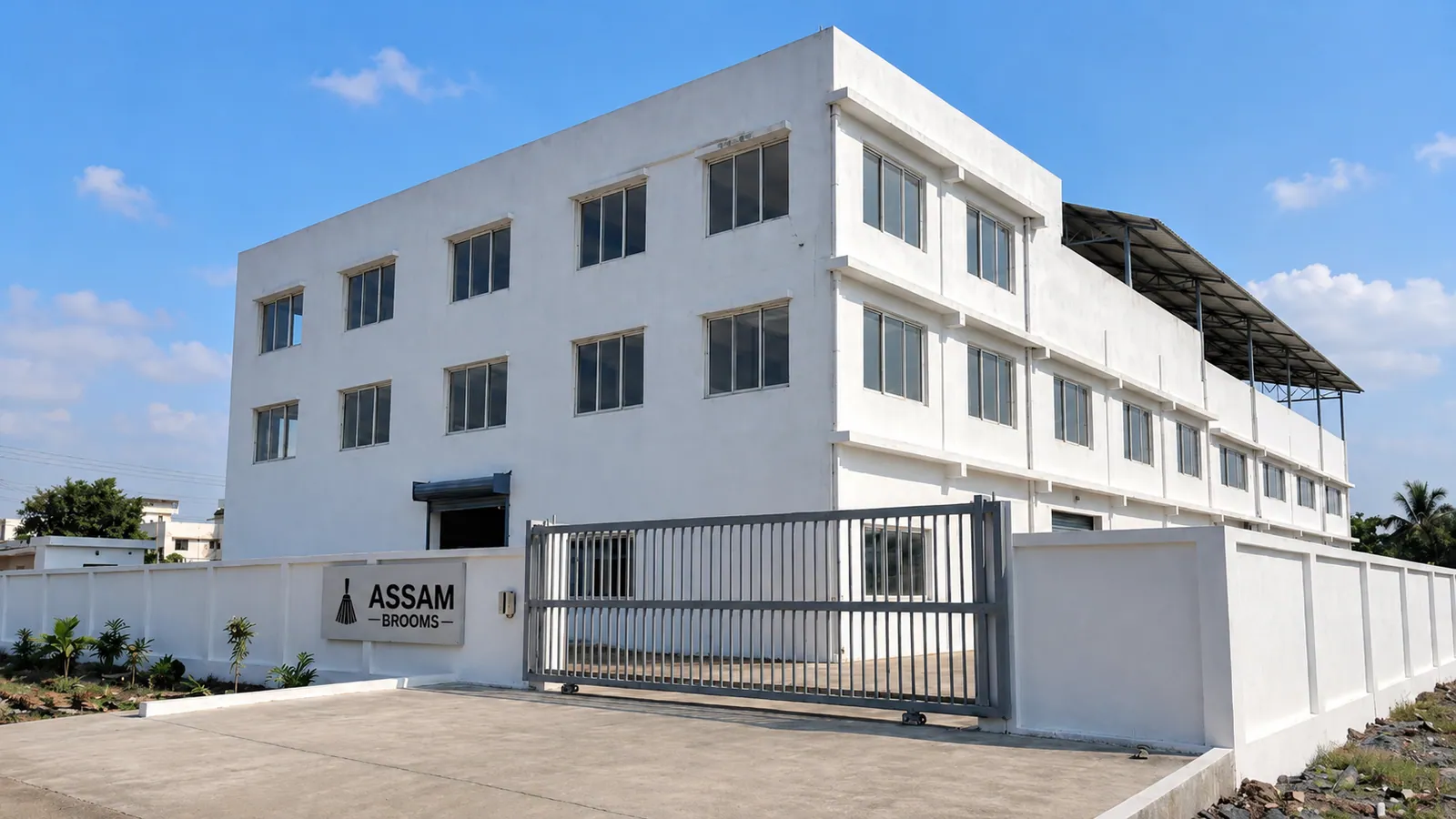 Assam Brooms grass broom manufacturing facility in Assam, India